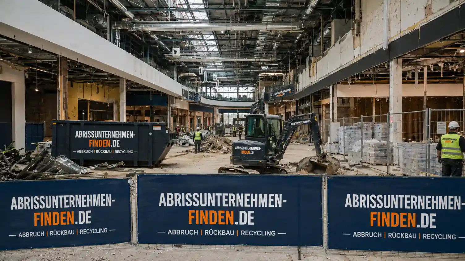 Entkernung eines Einkaufszentrums durch ein professionelles Abrissunternehmen