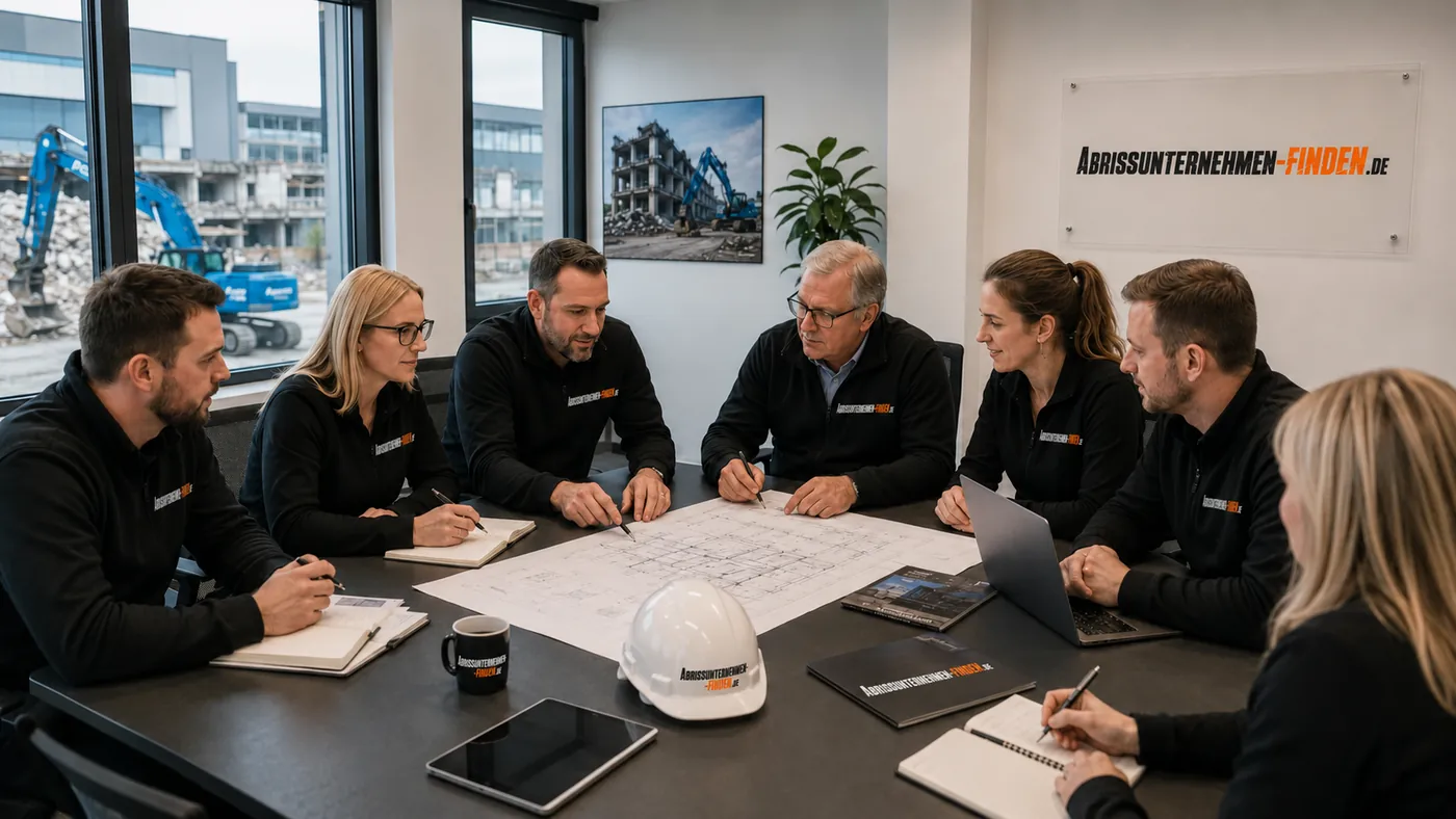 Projektplanung für Rückbau mit Abrissunternehmen zur Abstimmung von Ablauf Sicherheit und Kosten