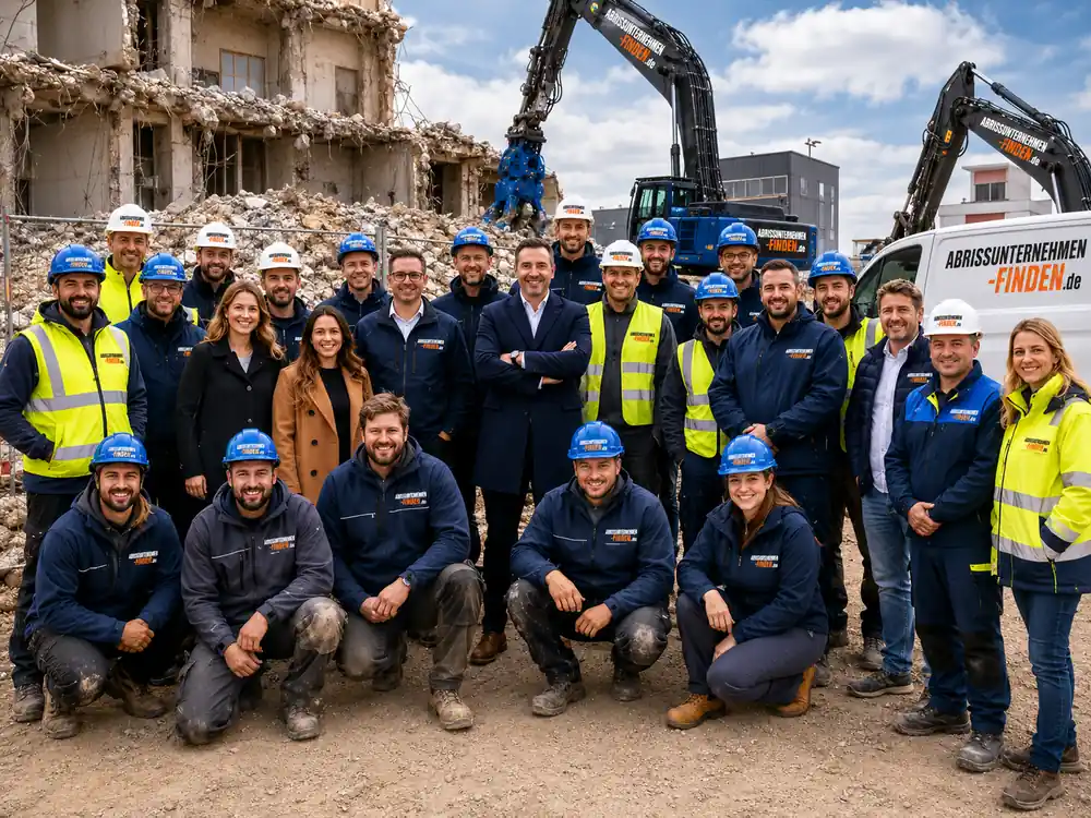 Team eines Abrissunternehmens für Entkernung und Innenrückbau deutschlandweit auf einer Baustelle