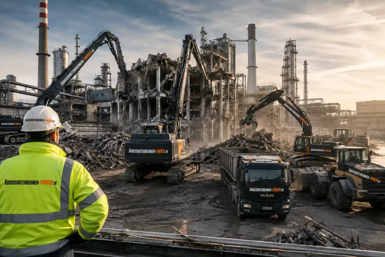 Kontrollierter Rückbau und Abbruch eines großen Gewerbeobjekts als professionelles Rückbauprojekt